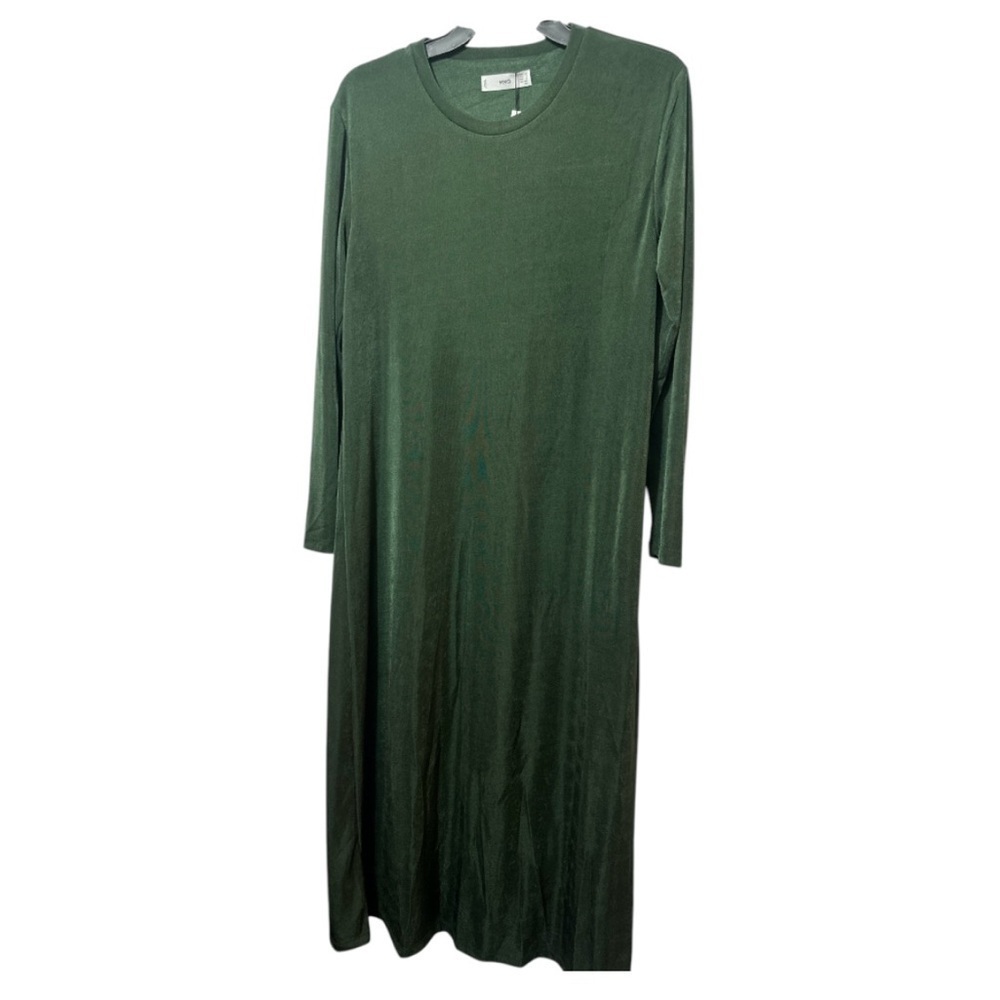 Mango Green Sheath Long Sleeve Dress
